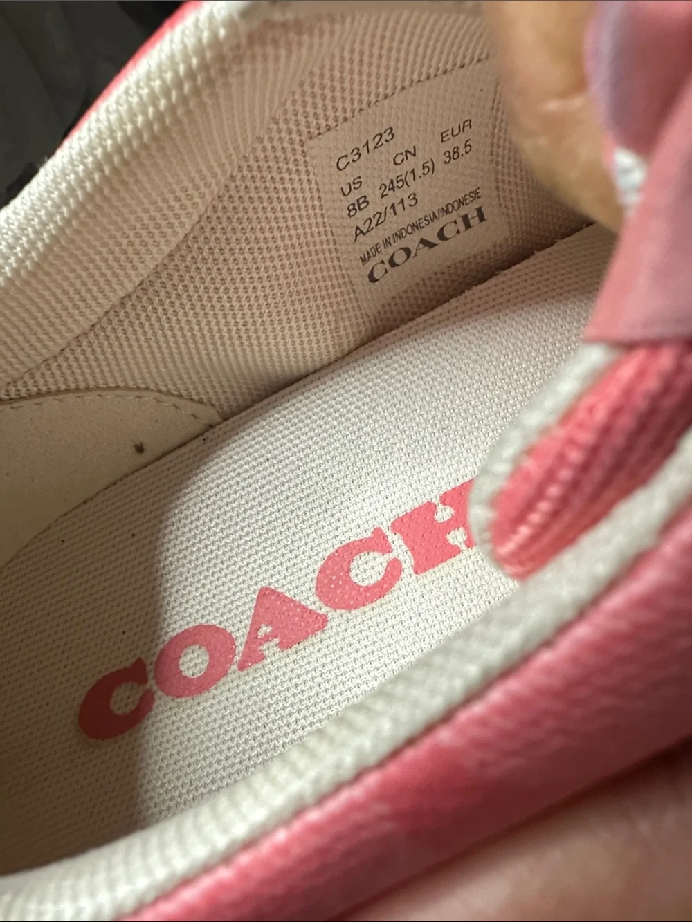 Coach Coral Pink Signature Low-Top Sneakers - Picture 6 of 6